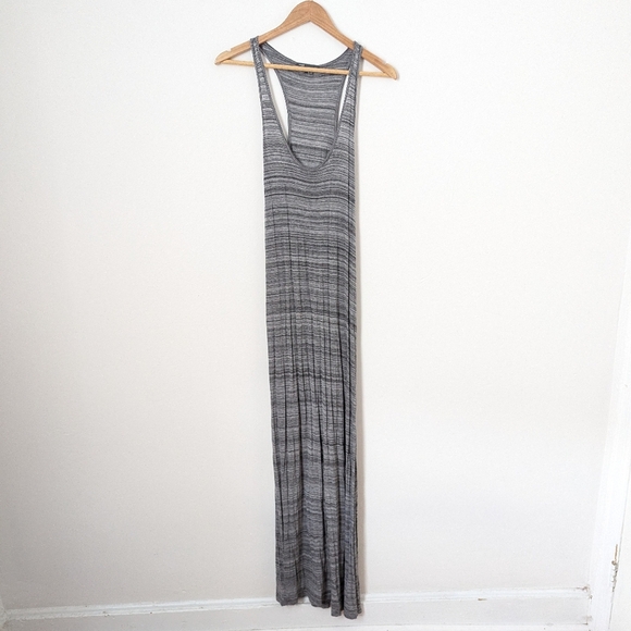 Vince Heathered Grey Lightweight Soft Jersey Racerback Scoop Neck Maxi Dress - Picture 2 of 6